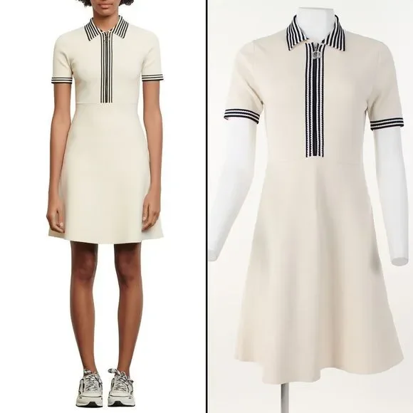 Sandro | Dresses | Sandro Paulzy Stripetrim Knit Aline Dress | Poshmark